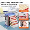 VEVOR 5 Tiers Lab Carts, Lab Utility Cart with 5 Drawers & 4 Silent Wheels, Mobile Medical Cart with PP Material