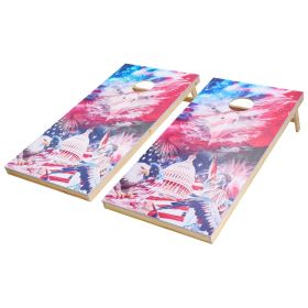 4x2ft Cornhole Set Portable Corn Hole Toss Game Board Wood 8 Bean Bag Carry Case