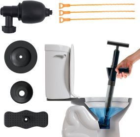 High Pressure Air Toilet Plunger. Pack of 12 Dark Green Air Plunger for Toilet; Unclogger; Stainless Steel Toilet Clog Remover; Heavy Duty Hair D