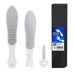 White Foot Rasp & 2-Sided Callus Remover for Feet. 3-in-1 Set Stainless Steel Foot File