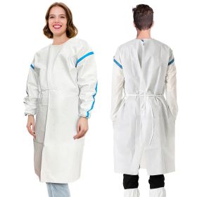 Hospital Disposable Gowns with Sleeves Medium Size, Microporous PPE Medical Isolation Gowns Disposable 25 Pack