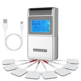 4 Channel TENS Unit with 8 Pads: 48 Modes & 20 Intensity Levels for Pain Relief & Muscle Training