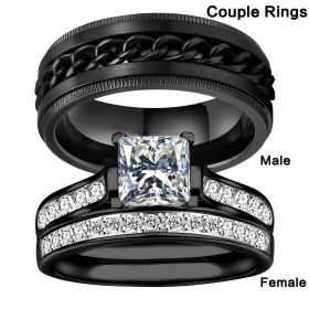 1pc Men's Ring Couple Ring Artificial Jewelry Accessories For Unisex Wedding Engagement Band Ring (size: Female-size-7)