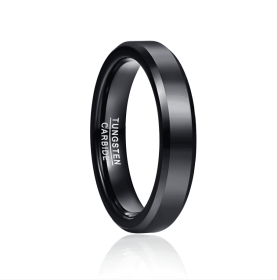 Vnox Black Tungsten Carbide Men's Ring Wedding Engagement (Color: Black, size: Size 11)