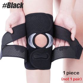 1PC Compression Knee Brace Support, Knee Wrap with Side Stabilizers for Knee Pain, Running, Meniscus Tear, ACL, Arthritis Relief (Color: 1 PCS Black, size: L)