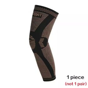 Copper Full Leg Sleeves Long Compression Knee Support Protect Leg for Man Women Basketball, Arthritis Cycling Sport Football Gym (Color: 1 PCS, size: L)