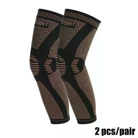 Copper Full Leg Sleeves Long Compression Knee Support Protect Leg for Man Women Basketball, Arthritis Cycling Sport Football Gym (Color: 2 PCS, size: XL)