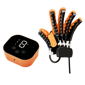 NEW Rehabilitation Robot Glove Finger Training Stroke Hand Splint with 4 Modes Portable Hemiplegia Physical Therapy Equipment (Specification: Right Hand S, Color: Orange)